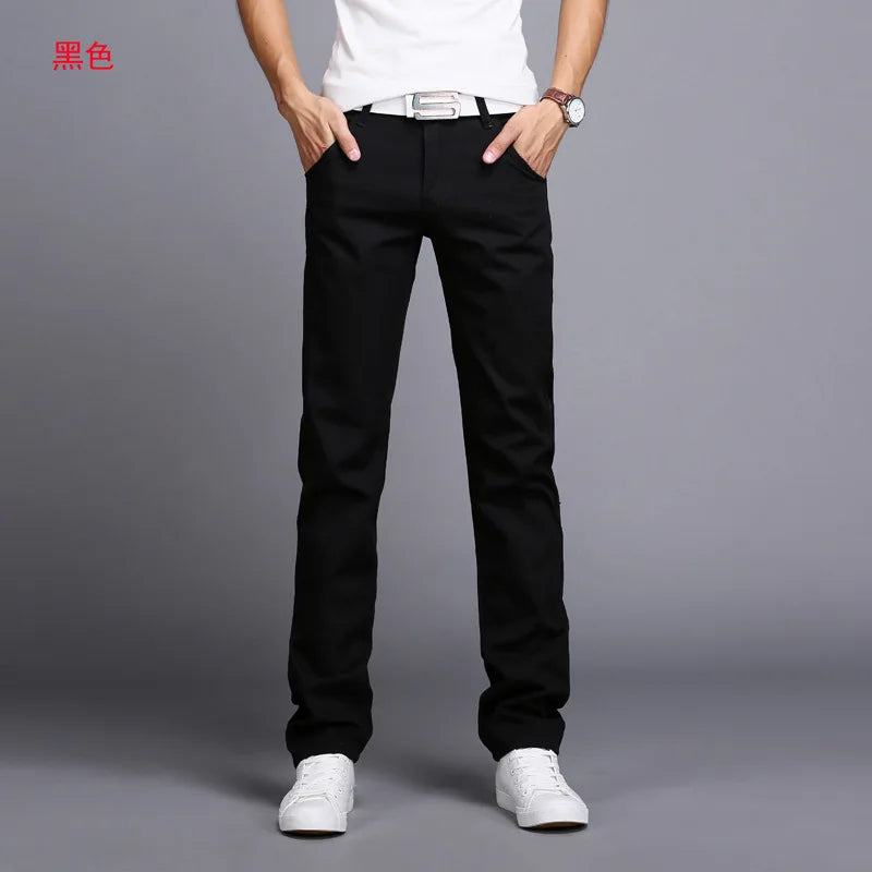New Design Casual Men Pants Cotton Slim Pant Straight Trousers Fashion