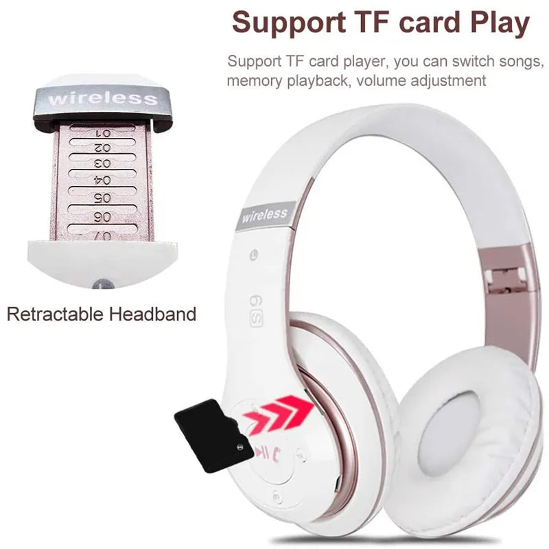 Wireless Headphones Sport Bluetooth 5.0 Earphone Foldable Wirele Handsfree