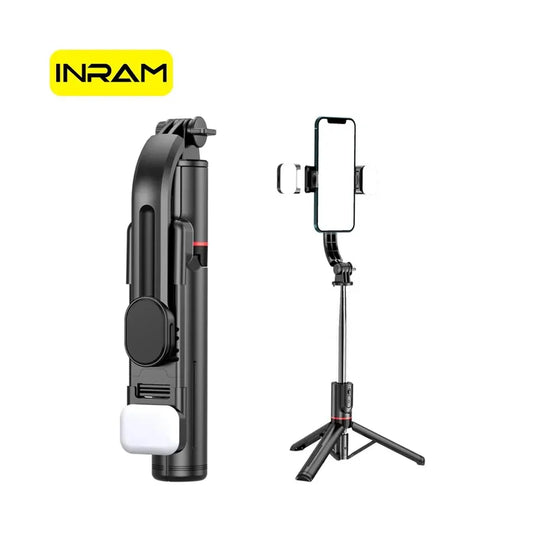 INRAM-Bluetooth Selfie Stick Double Fill Light Tripod With Remote Shutter For L13D