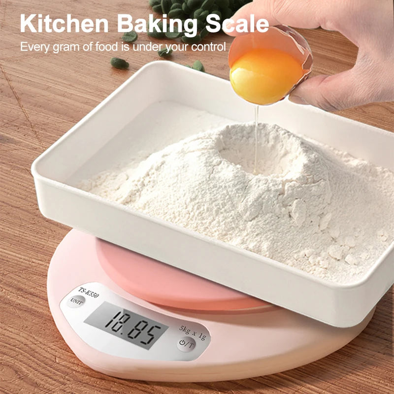 Multi-Function Kitchen Baking Scale Pink Heart-shaped Portable