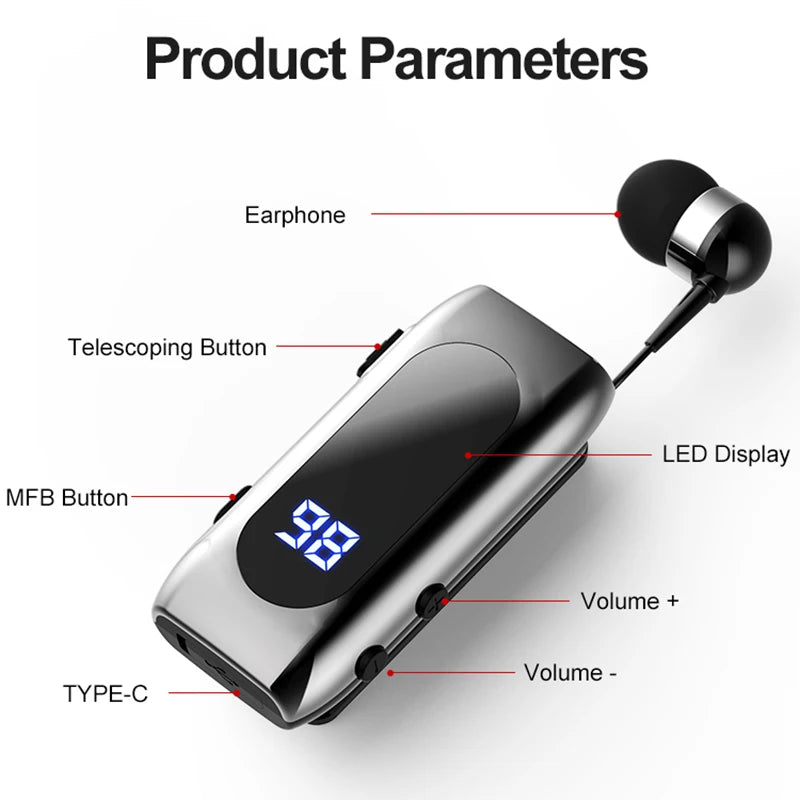 K55 Lavalier Business Bluetooth 5.2 Headphone Talk/Music Time 20 Hours
