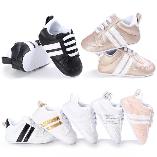 Newborn Baby Boys Shoes for 1 Year Footwear with Striped Infant Casual