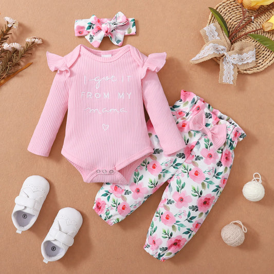 Baby Girl Pink Clothes Set Spring & Autumn
