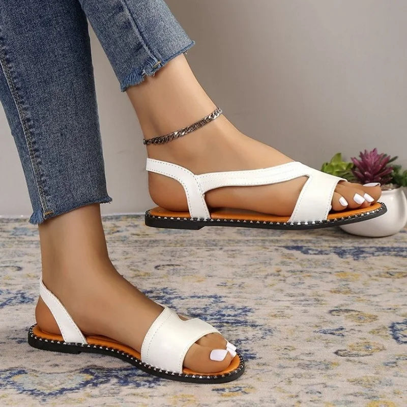 Ladies Shoes Casual Gladiator Flat Sandals Summer Simple Slip
