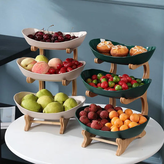 Table Plates Dinnerware Kitchen Fruit Bowl with Floors Partitioned Candy Cake
