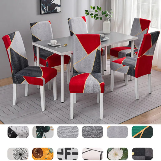 1PC Geometric Spandex Chair Covers Stretch Dining Room