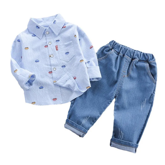 New Spring Autumn Baby Boys Clothes Suit Infant Outfits Children Shirt Pants 2Pcs/Sets