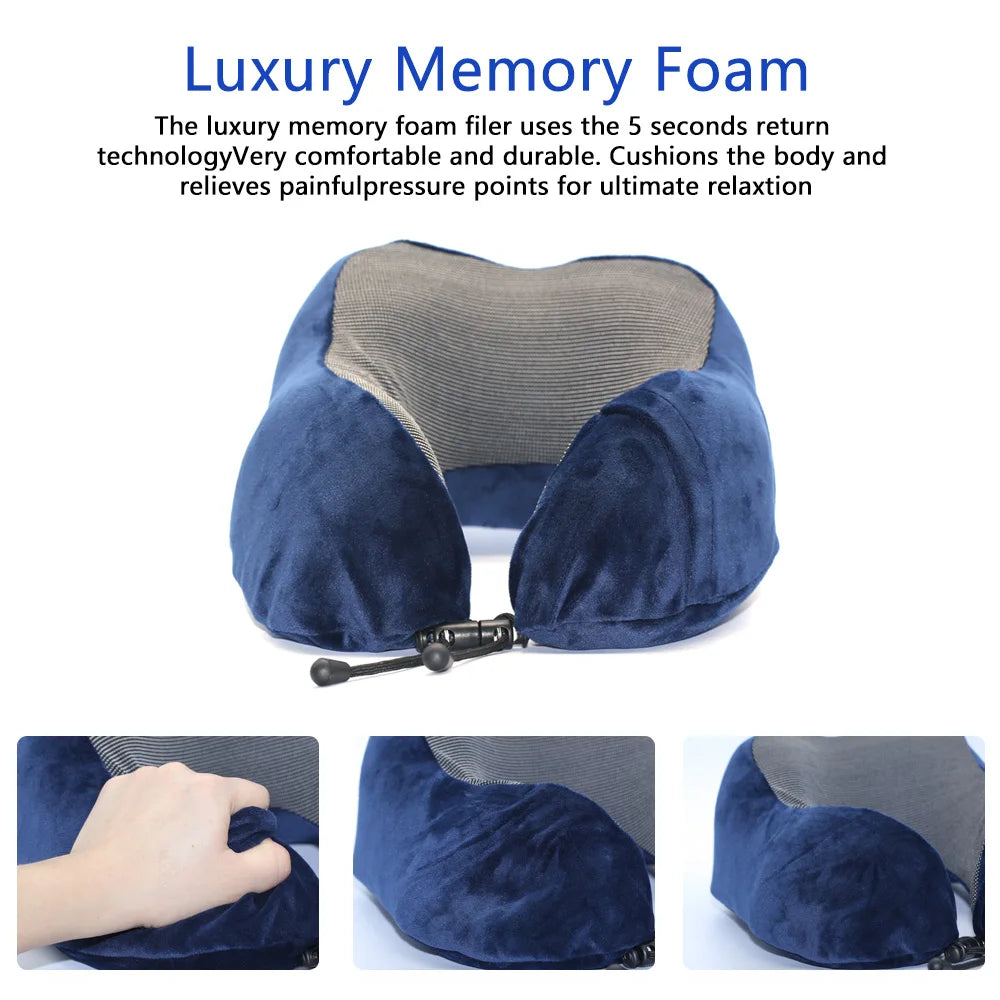 U Shaped Memory Foam Neck Pillows Soft Travel