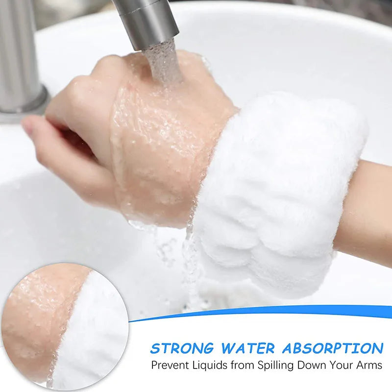 4 Pairs Wrist Spa Washband Microfiber Wrist Wash