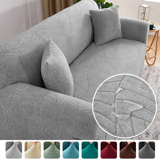 Waterproof Jacquard Sofa Covers 1/2/3/4 Seats Solid Couch Cover