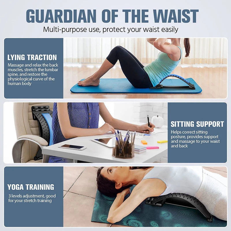 Back Stretcher Magnetotherapy Multi-Level Adjustable Massager Waist Neck
