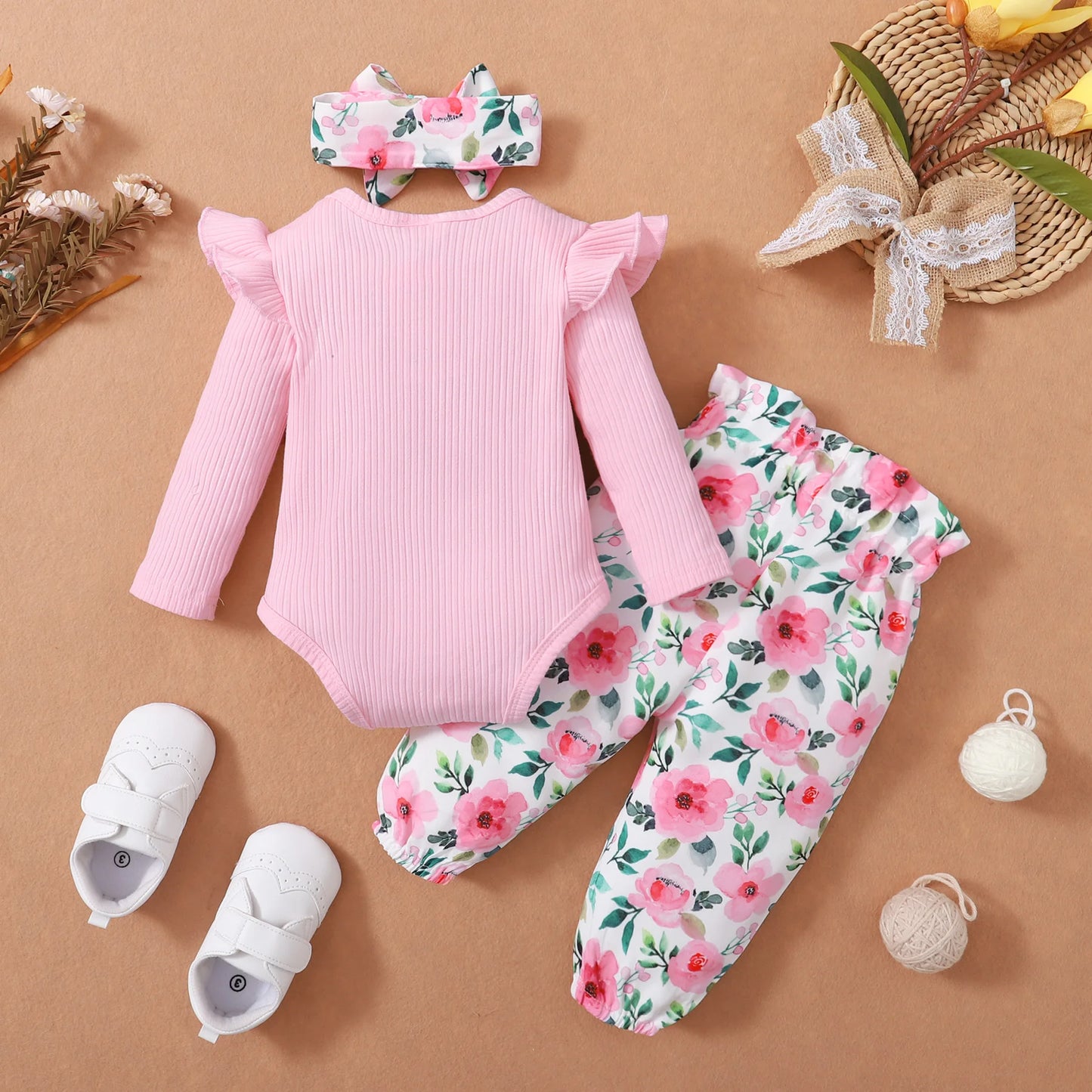 Baby Girl Pink Clothes Set Spring & Autumn